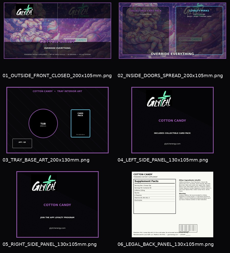 Cotton Candy contact sheet