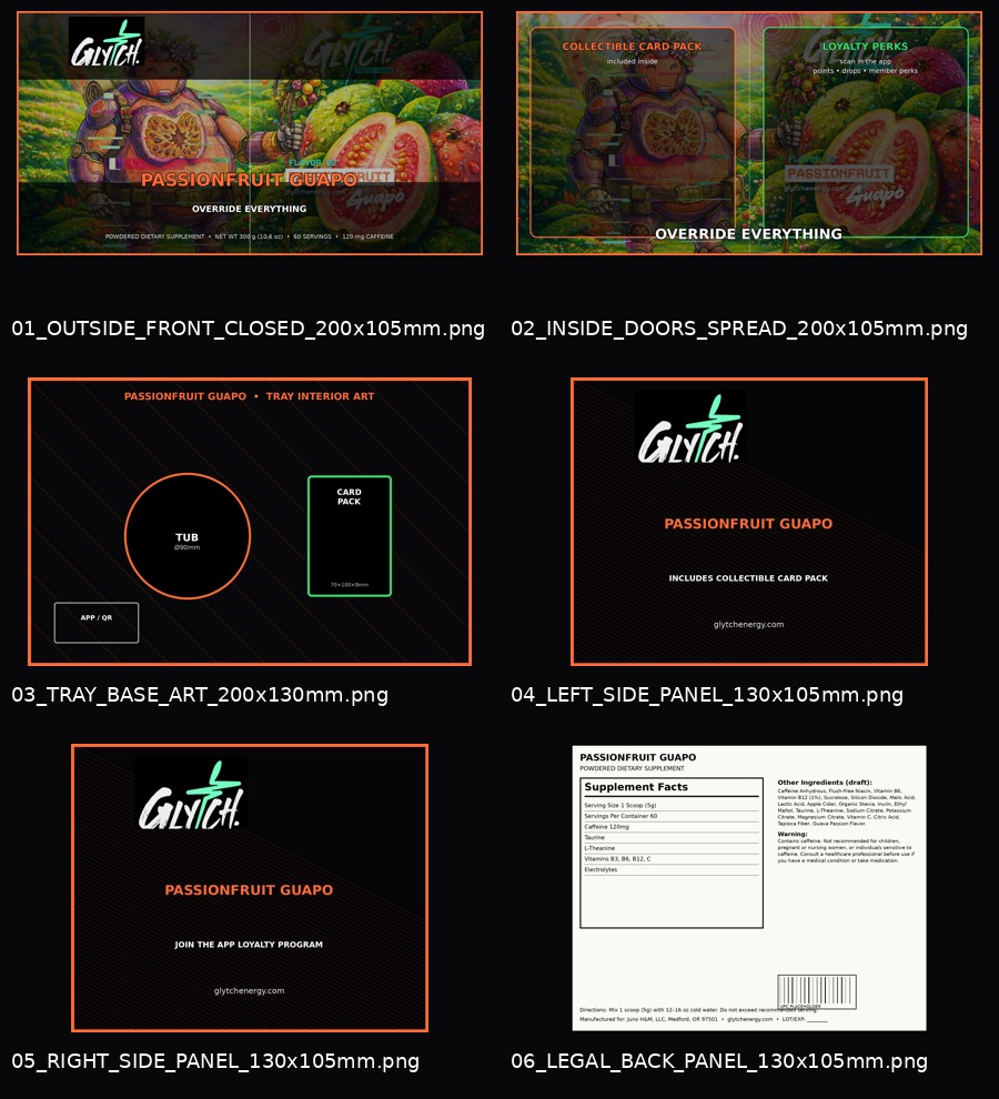 Passionfruit Guapo contact sheet
